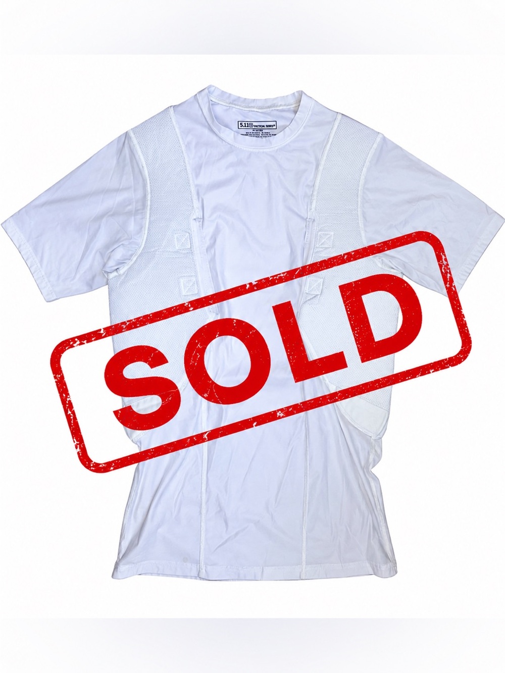 5.11 Shirt Mens XL White Tactical Holster Short Sleeve Padded Compression